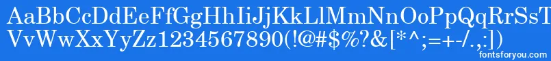 NewCenturySchoolbookRoman Font – White Fonts on Blue Background