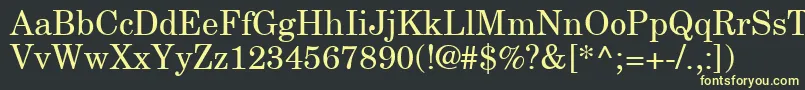 NewCenturySchoolbookRoman Font – Yellow Fonts on Black Background