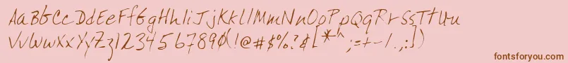 Lehn165 Font – Brown Fonts on Pink Background
