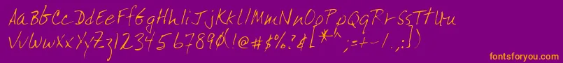 Fonte Lehn165 – fontes laranjas em um fundo violeta