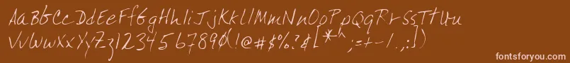 Lehn165 Font – Pink Fonts on Brown Background