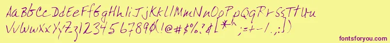 Lehn165 Font – Purple Fonts on Yellow Background