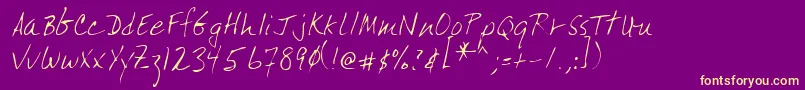 Lehn165 Font – Yellow Fonts on Purple Background