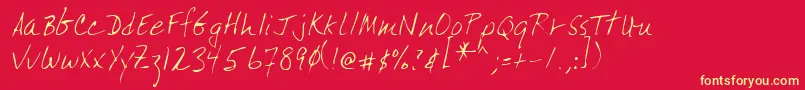 フォントLehn165 – 黄色の文字、赤い背景
