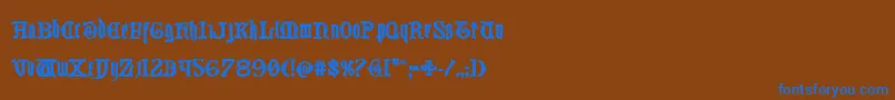 Westdelphiabold Font – Blue Fonts on Brown Background
