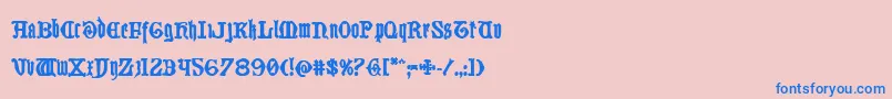 フォントWestdelphiabold – ピンクの背景に青い文字