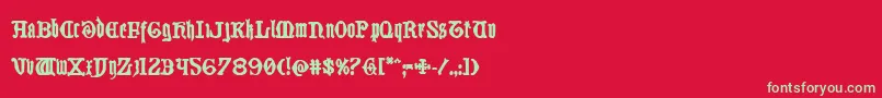 フォントWestdelphiabold – 赤い背景に緑の文字