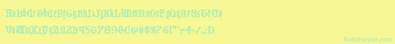 Westdelphiabold Font – Green Fonts on Yellow Background