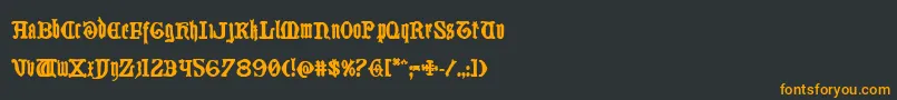 フォントWestdelphiabold – 黒い背景にオレンジの文字