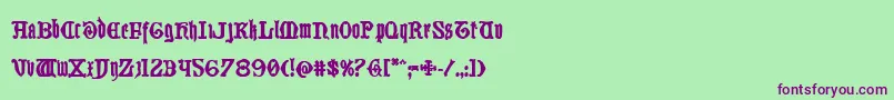 Westdelphiabold Font – Purple Fonts on Green Background
