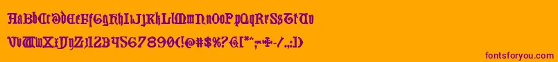 Westdelphiabold Font – Purple Fonts on Orange Background