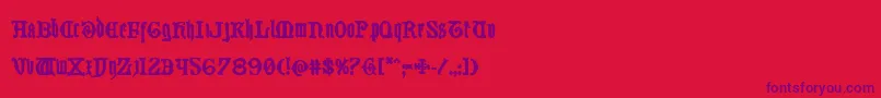Westdelphiabold Font – Purple Fonts on Red Background