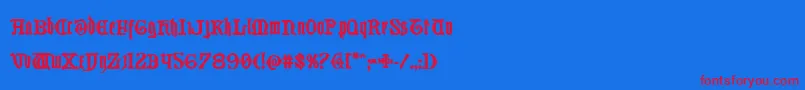 Westdelphiabold Font – Red Fonts on Blue Background