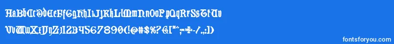 フォントWestdelphiabold – 青い背景に白い文字