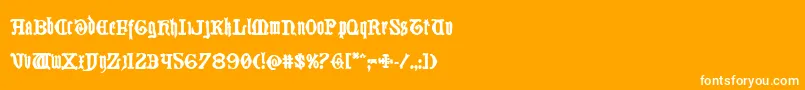 フォントWestdelphiabold – オレンジの背景に白い文字