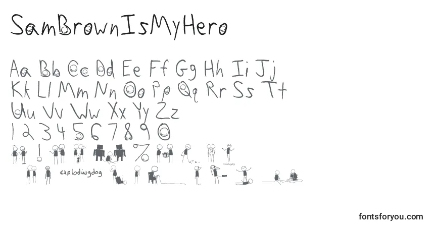 SamBrownIsMyHero Font – alphabet, numbers, special characters