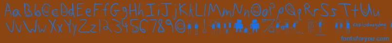 SamBrownIsMyHero Font – Blue Fonts on Brown Background