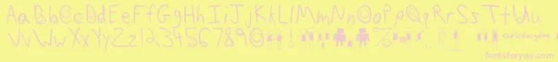 SamBrownIsMyHero Font – Pink Fonts on Yellow Background