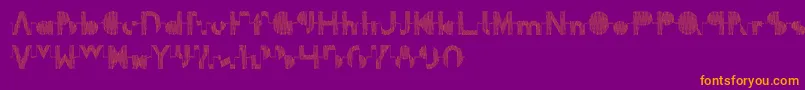 Oscilloscope-Schriftart – Orangefarbene Schriften auf violettem Hintergrund
