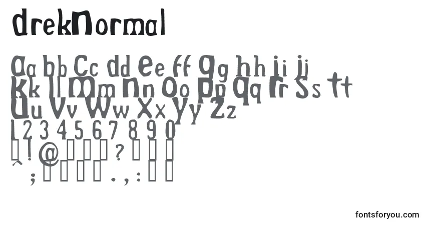 Czcionka DrekNormal – alfabet, cyfry, specjalne znaki