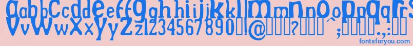 DrekNormal-Schriftart – Blaue Schriften auf rosa Hintergrund
