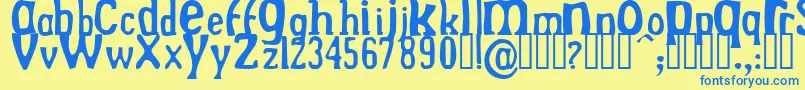 Weitere Informationen zur DrekNormal-Schriftart DrekNormal-Schriftart – Blaue Schriften auf gelbem Hintergrund