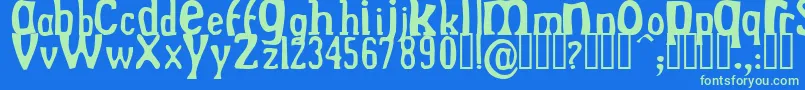 DrekNormal-Schriftart – Grüne Schriften auf blauem Hintergrund