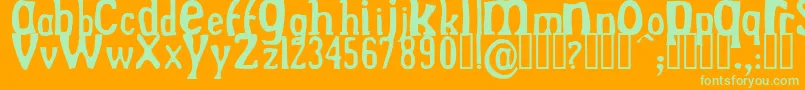 Fonte DrekNormal – fontes verdes em um fundo laranja