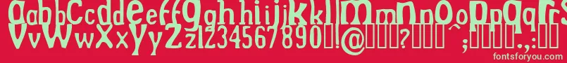 フォントDrekNormal – 赤い背景に緑の文字