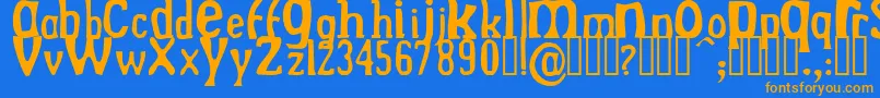 DrekNormal Font – Orange Fonts on Blue Background