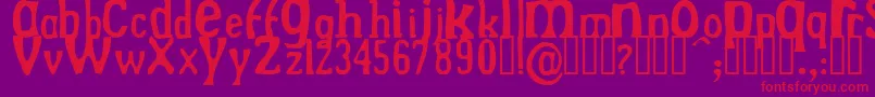 DrekNormal-Schriftart – Rote Schriften auf violettem Hintergrund