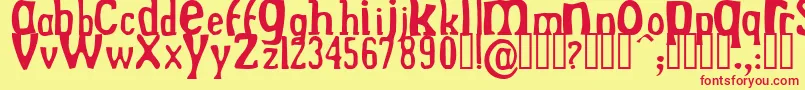 DrekNormal Font – Red Fonts on Yellow Background