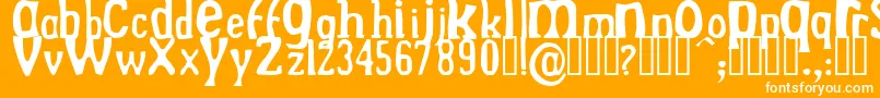 Fonte DrekNormal – fontes brancas em um fundo laranja