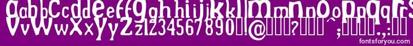 DrekNormal-Schriftart – Weiße Schriften auf violettem Hintergrund