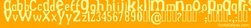 DrekNormal-Schriftart – Gelbe Schriften auf orangefarbenem Hintergrund
