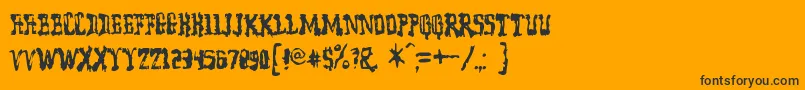 Шрифт Modelwor – чёрные шрифты на оранжевом фоне