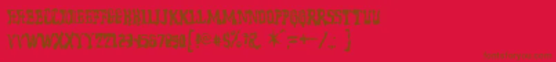 Modelwor Font – Brown Fonts on Red Background