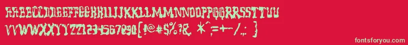 フォントModelwor – 赤い背景に緑の文字