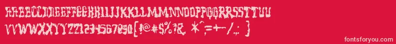 Modelwor Font – Pink Fonts on Red Background