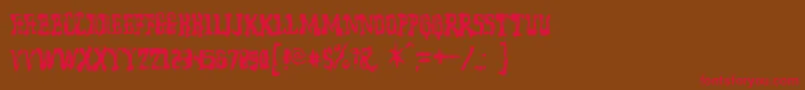 Modelwor-Schriftart – Rote Schriften auf braunem Hintergrund