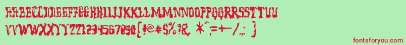 Modelwor Font – Red Fonts on Green Background