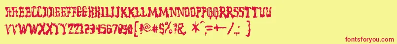 Modelwor Font – Red Fonts on Yellow Background