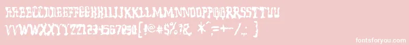 Modelwor-Schriftart – Weiße Schriften auf rosa Hintergrund