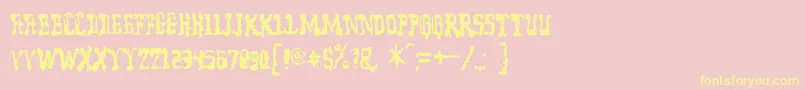 Modelwor-Schriftart – Gelbe Schriften auf rosa Hintergrund