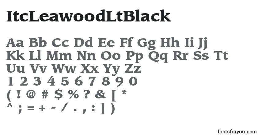 A fonte ItcLeawoodLtBlack – alfabeto, números, caracteres especiais