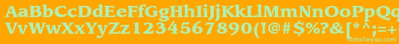 ItcLeawoodLtBlack Font – Green Fonts on Orange Background