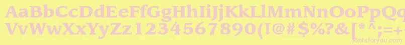 ItcLeawoodLtBlack Font – Pink Fonts on Yellow Background