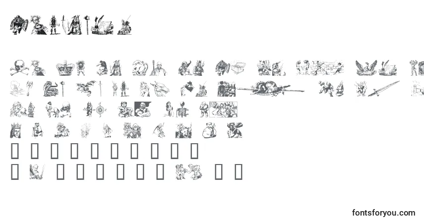 Schriftart Fantclip – Alphabet, Zahlen, spezielle Symbole