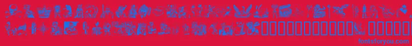 Fantclip Font – Blue Fonts on Red Background