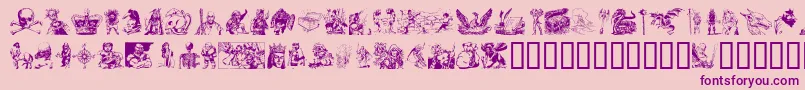 Fantclip-Schriftart – Violette Schriften auf rosa Hintergrund